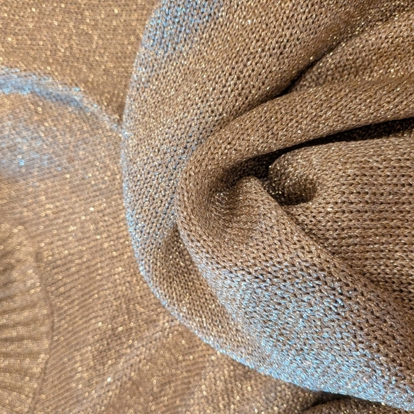 Elegant Gold Metallic Turtleneck Dress - Picture 4 of 4